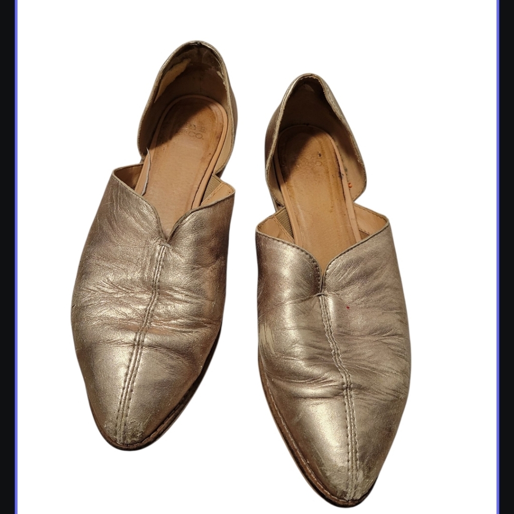 Frye And CO. PEWTER Leather Slip-On Shoes